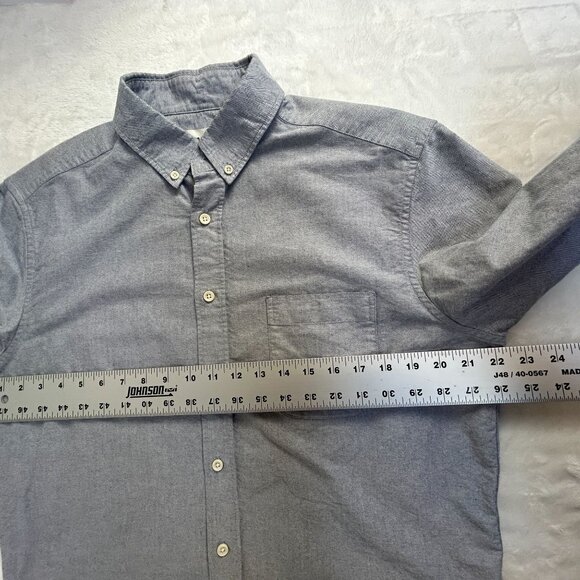 Taylor Stitch Mens Organic Cotton Button-Down Shirt Gray Size 42 Long Sleeve - Picture 6 of 8